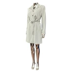 Vintage Grey 1990s Trench Dress with Belt